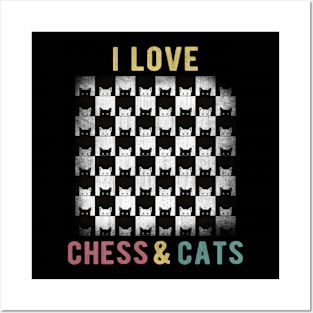 I Love Chess and Cats Posters and Art